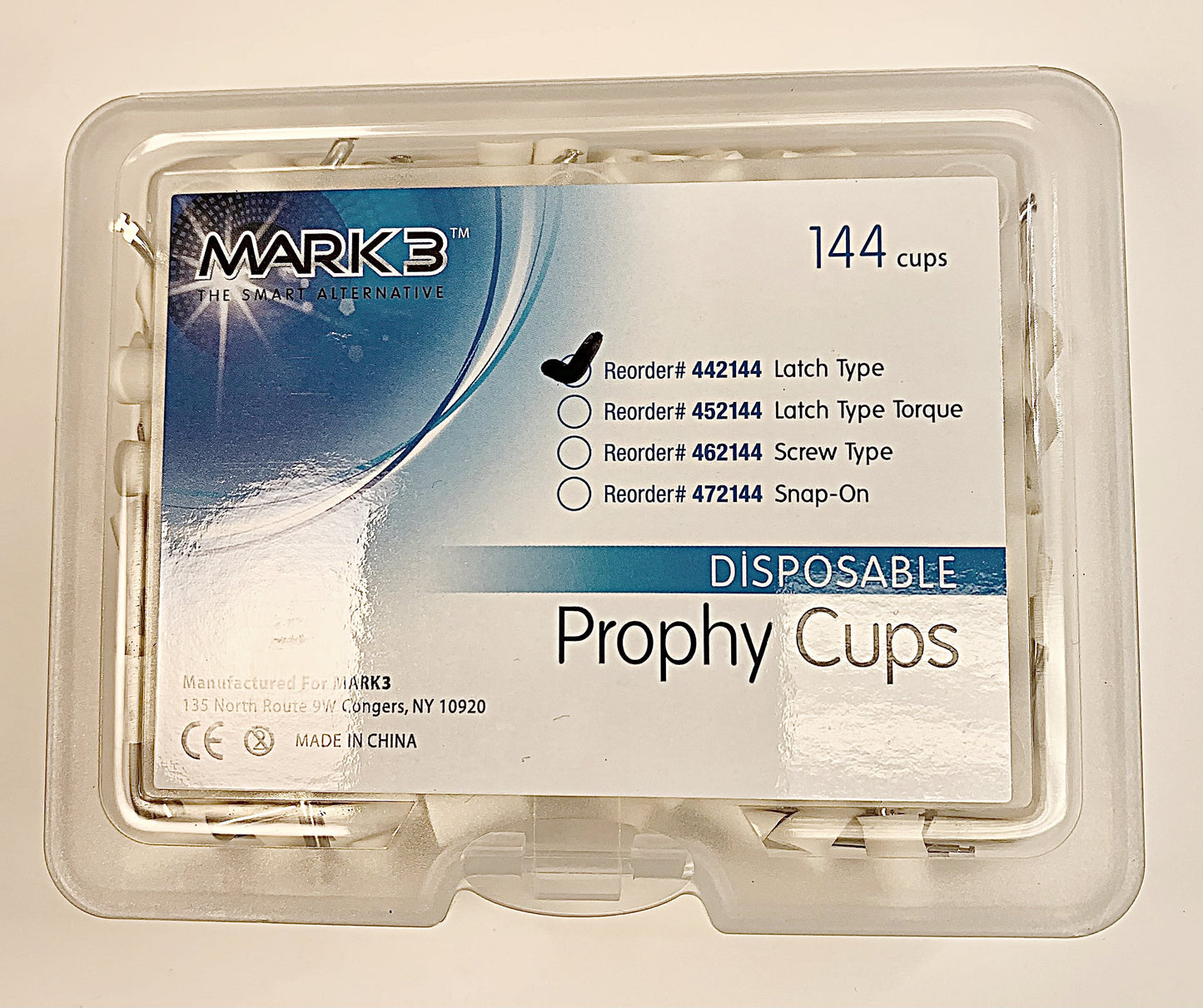 Prophy cups latch type, Mark3, 144/bx