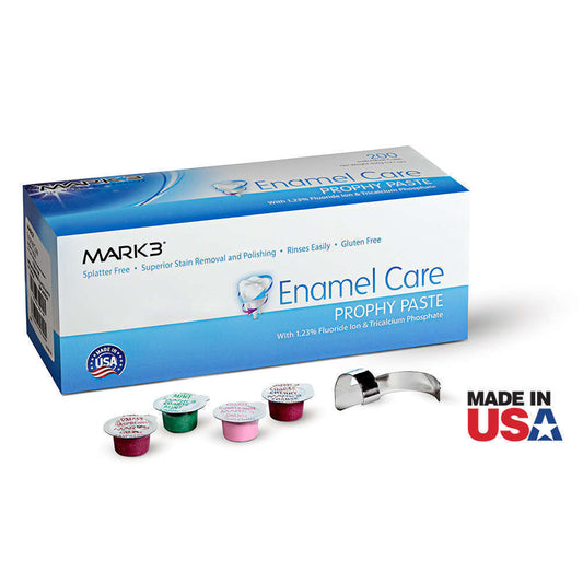 Prophy Paste Enamel Care, Mark3, 200 cups per bx, assorted flavours, course grit